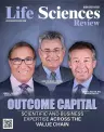 Life Sciences Review January 2025 cover featuring Outcome Capital's leadership, portraits by Damon Bates