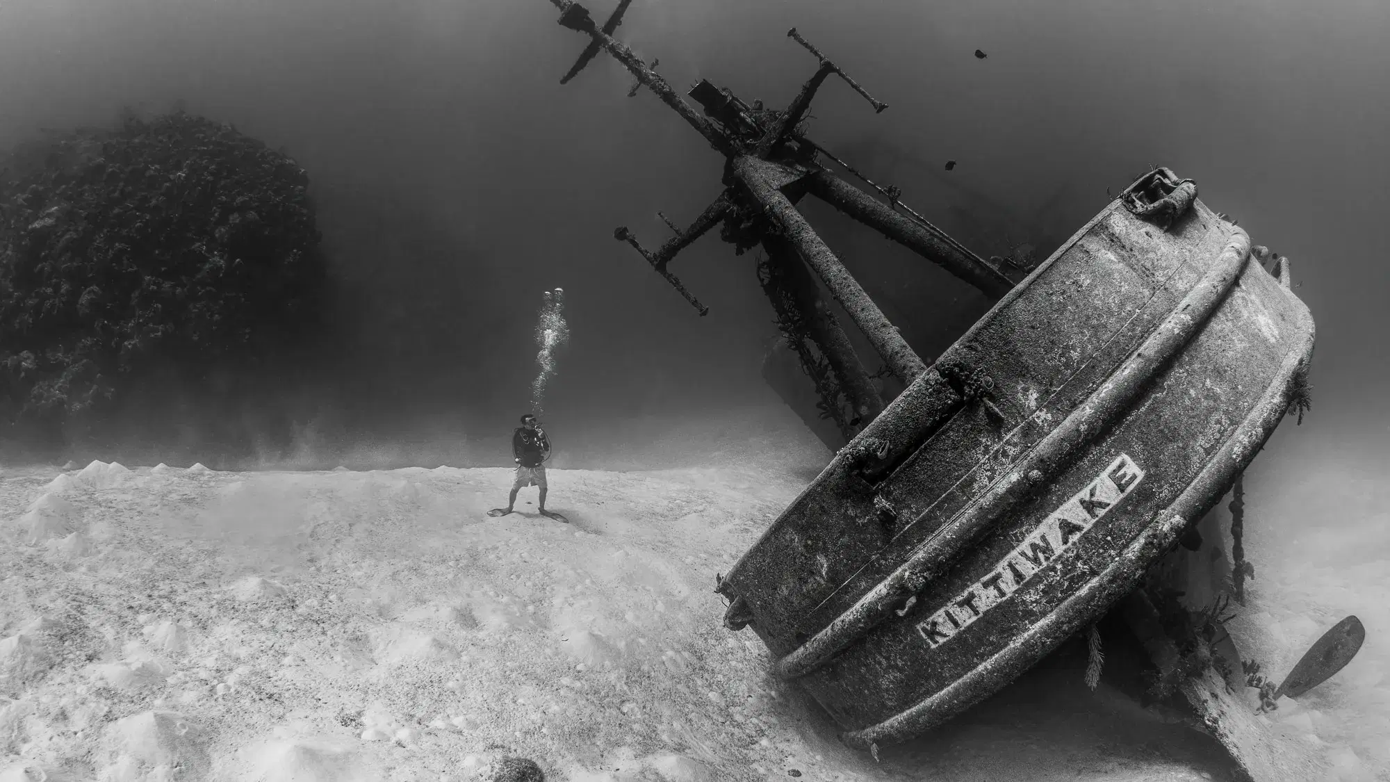 Underwater shipwreck (Kittiwake) photographed by Damon Bates